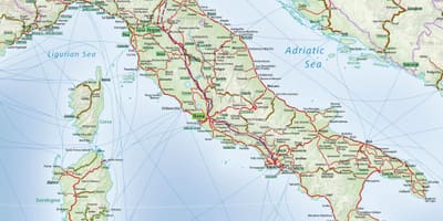 意大利铁路系统的地图