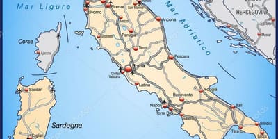 意大利高速公路的地图